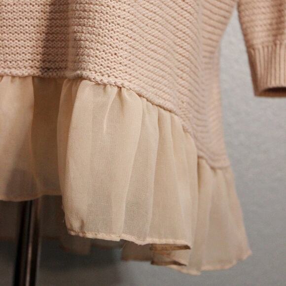 American Eagle Blush Peplum Sweater Size S - Picture 3 of 7